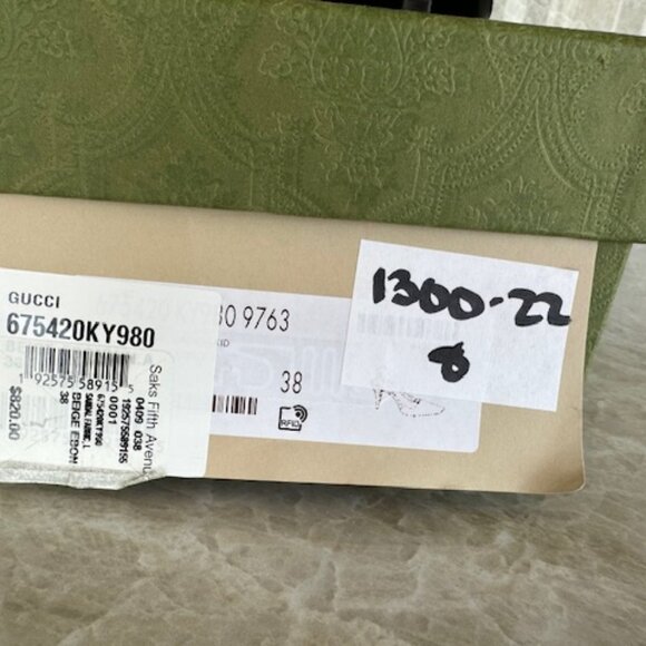 Gucci Aria 76 Monogram Slingback Mules Beige Ebony Sz38 - Picture 9 of 9